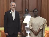 President Droupadi Murmu meets Iranian counterpart Masoud Pezeshkian in Delhi