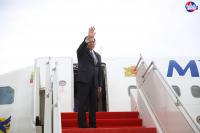 Myanmar President Leaves for Temple Visit in Siem Reap