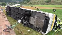 Five killed, 40 injured after bus overturns in eastern Swiss Alps