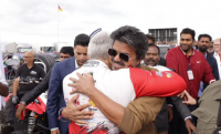TN CM Vijay, Ajith Share Warm Hug on UK Racetrack