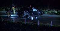 The State Patrol is investigating a suspected DWI crash that sent two to the hospital