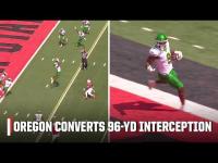 OREGON TAKES 96-YARD INTERCEPTION TO THE HOUSE 🔥 | ESPN College Football