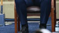 Donald Trump's bulging cankles spark health fears as he appears to doze off at 9/11 ceremony