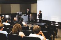 Mayor Barbara Buffaloe speaks to University of Missouri students at Meet Columbia