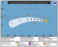 Tropical Storm Norbert forecast to fall apart in Central Pacific
