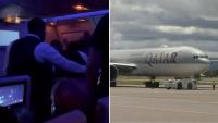 Gun claim on international Melbourne flight during passengers’ allegedly violent outburst
