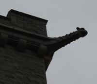 Stop to check out the gargoyles, step inside and stay for the message at Pratt Presbyterian Church