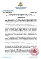 Foreign Ministry Releases Outcome of Myanmar President’s Sta...