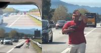 Malaysian Man Risks Himself To Clear Tyre From Highway, Drivers Honk In Thanks