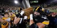 Iowa players, Kirk Ferentz, react after 16-13 Cy-Hawk win