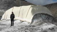 Swiss project tests sheep’s wool as a way to slow glacier melt