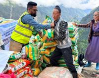 NRNA distributes relief to flood victims in Rasuwa