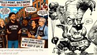 A.I. “slops” over into political cartooning at The Baltimore Sun