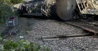 Vermont train car carrying propane back on rails after rolling over