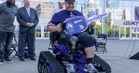 Cedar City teacher, U.S. Army veteran Travis Wood honored with new vehicle, all-terrain wheelchair
