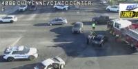 Two-vehicle crash blocks traffic near Cheyenne, Civic Center in North Las Vegas