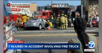 Seven Hurt in Crash Involving Los Angeles Fire Department Ladder Truck