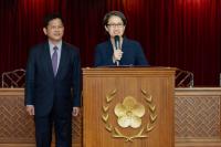 Vice President Hsiao issues remarks after returning from conference on freedom and democracy in Ventotene, Italy