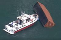 Chaos at Port of Los Angeles as shipping containers plummet from massive cargo ship
