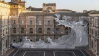 JR sends giant wave across vatican apostolic library facade with ‘diluvium’