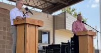 Senate candidates Marshall and Hamilton spar at fair before rowdy crowd