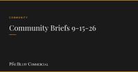 Community Briefs 9-15-26