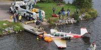 Crews remove and transport plane that crashed into Lake Wausau