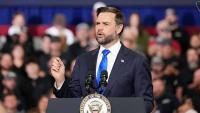 JD Vance tries to crack jokes at Kansas rally but viewers distracted by glaring detail