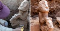 Archaeologists Unearth 11,000-Year-Old Sculpture of a Person Sitting on a Leopard in Turkey