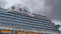 Italian cruise ship Costa Serena docked at Kinjo Pier; to host up to 5,000 athletes and officials for Asian Games