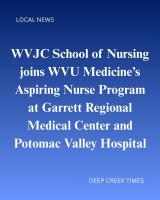 WVJC School of Nursing Joins WVU Medicine’s Aspiring Nurse Program at Garrett Regional Medical Center and Potomac Valley Hospital
