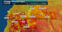 Seasonable temperatures continue across southern Oregon today
