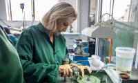 Duchess of Edinburgh polishes Zambian gemstones during Lusaka workshop