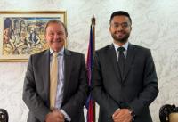 British Envoy Fenn pays courtesy call on Minister Pokharel