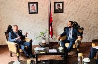 British Envoy pays courtesy call on Minister Pokharel