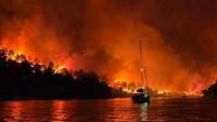 Horrifying moment Brit tourists watch on as flames engulf hotel on Croatian island before panicked escape by boats