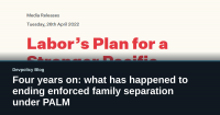 Four years on: what has happened to ending enforced family separation under PALM