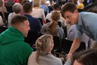 ‘We’re vetoing all the culture war bills’: Rob Sand brings his town hall campaign back to Johnson County