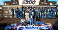 Larson ends 51-race winless streak, edging teammate in OT