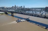 Barge-mounted crane triggers Ohio River closure in Cincinnati