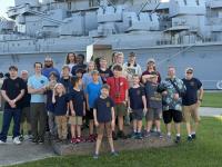 Scouts Explore USS ALABAMA