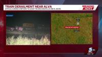 Train derails in Woods County near Alva, Oklahoma﻿