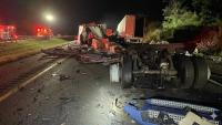 Multiple semis involved in Indiana Toll Road Crash