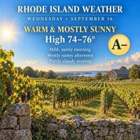 Rhode Island Weather for September 16, 2026