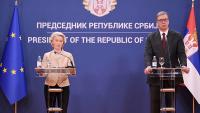 Von der Leyen describes ‘horror’ at Mladić funeral but holds off on Serbia measures