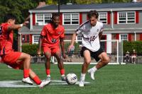 Two men’s soccer players score first career goals in win over Central Connecticut