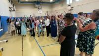 Drake and Ann Michael Maye donate money to teachers at RI elementary school