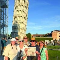 Reporter visits the Leaning Tower of Pisa, Italy