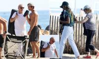 Awkward! Kevin Costner and ex-wife Christine Baumgartner keep their distance at son's volleyball game…days after his cozy outing with glam lifestyle coach 31 years his junior
