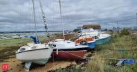 Old fiberglass boats are being burned for cement